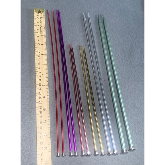 Set of 6 Aluminum Knitting Needles Sizes 2, 6, 7, 8, 10, 11 - Picture 5 of 7